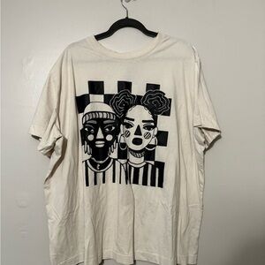 Graphic Tee with Artistic Faces